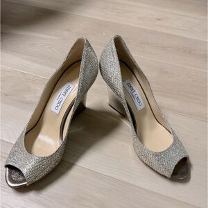 Jimmy Choo Silver Wedges Size 8.5
